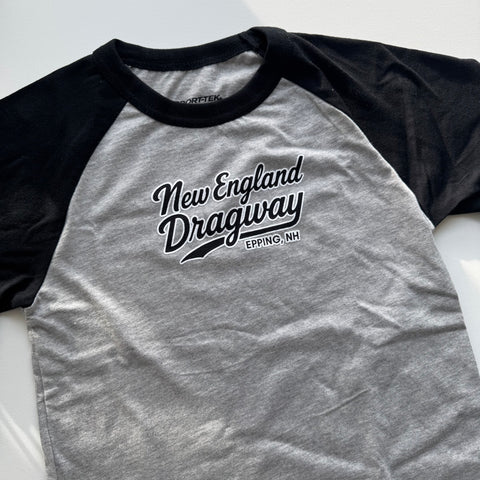 NEW Vintage Script – Youth Color Block Raglan Jersey Tee